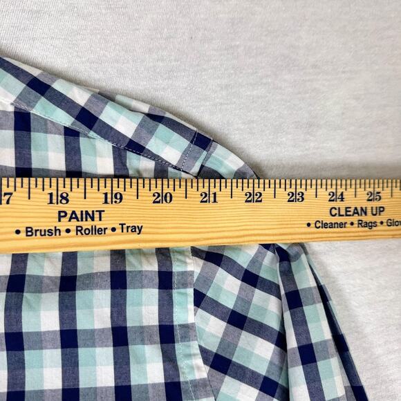 Vineyard Vines Slim Fit Whale Button Down Shirt Navy Teal Check Men's XL - Picture 7 of 10